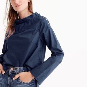 J.CREW Funnelneck Shirt, Navy, 0